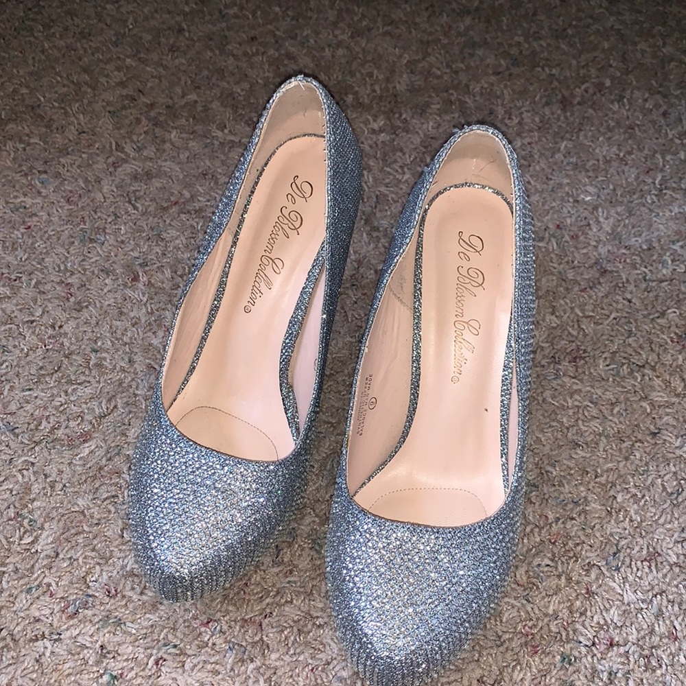 Bedazzled three inch heels